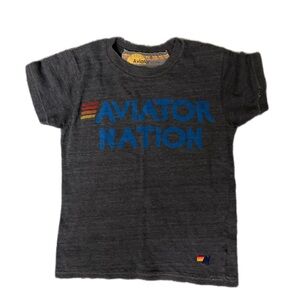 Aviator Nation Kids Tee with Bold Graphic 8 grey